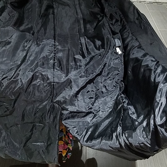 100% LEATHER SUEDE BLACK TRENCH COAT MARBLE PEBBLE MAXI LONG MOBWIFE GRUNGE GOTH - Picture 14 of 16